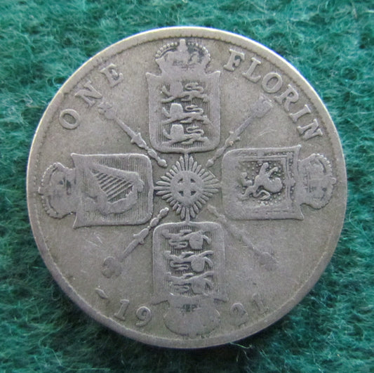 GB British UK English 1921 2 Shilling King George V Coin