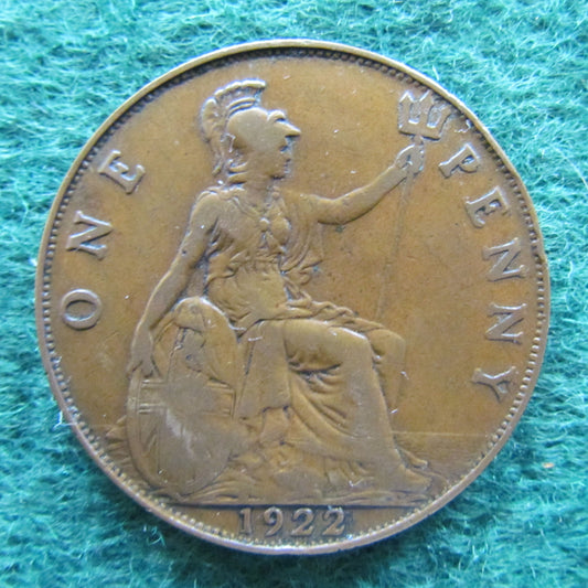 GB British UK English 1922 Penny King George V Coin