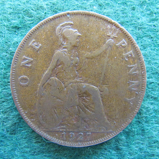 GB British UK English 1927 Penny King George V Coin