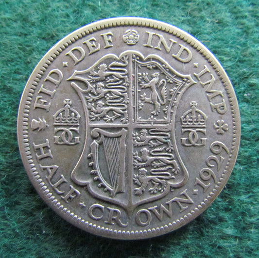 GB British UK English 1929 Half Crown King George V Coin