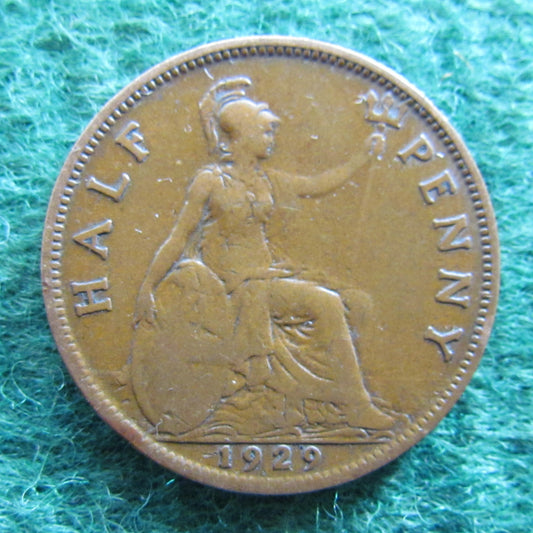 GB British UK English 1929 Half Penny King George V Coin