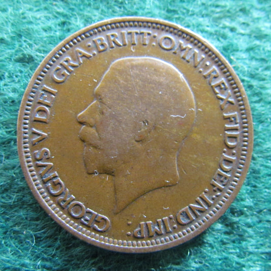 GB British UK English 1929 Half Penny King George V Coin