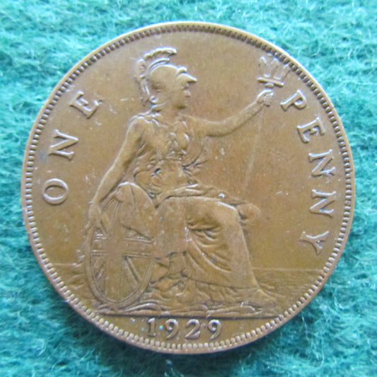 GB British UK English 1929 Penny King George V Coin
