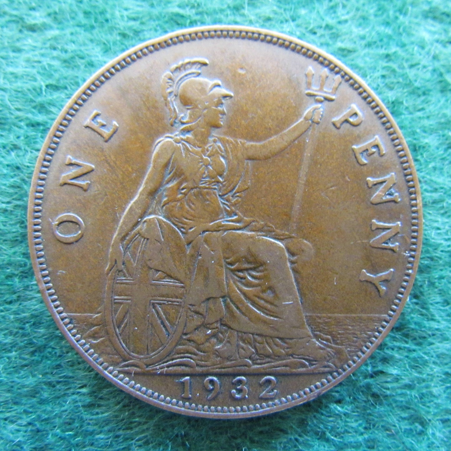 GB British UK English 1932 Penny King George V Coin