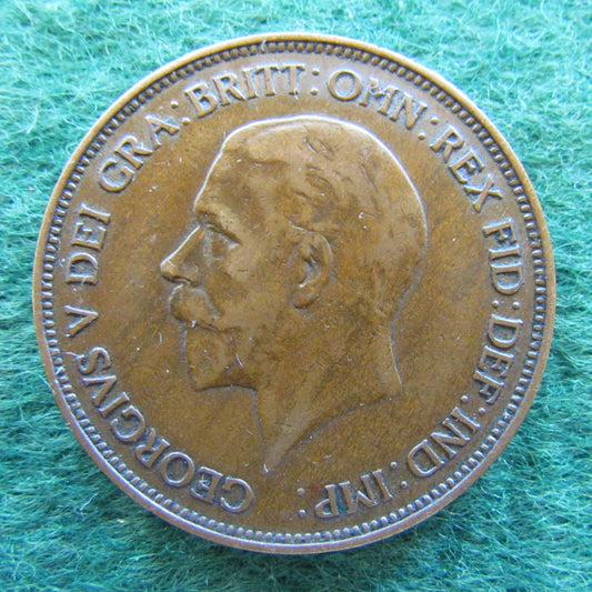 GB British UK English 1932 Penny King George V Coin