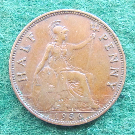 GB British UK English 1936 Half Penny King George V Coin