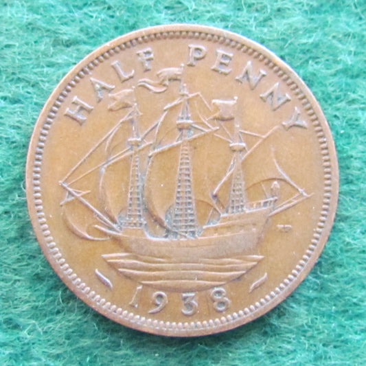 GB British UK English 1938 Half Penny King George VI Coin