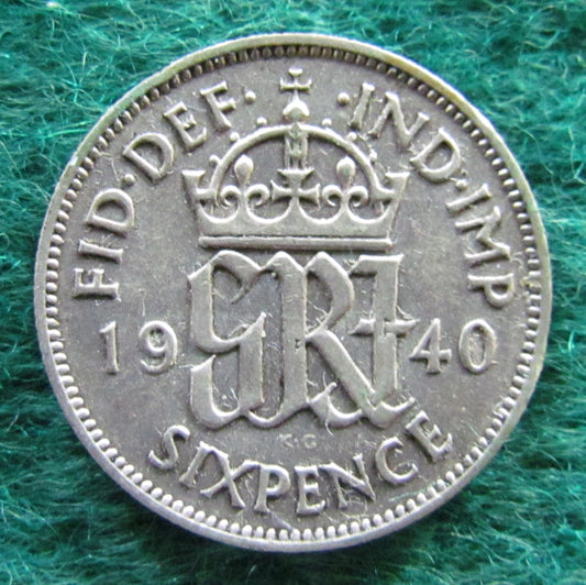 GB British UK English 1940 Sixpence King George VI Coin