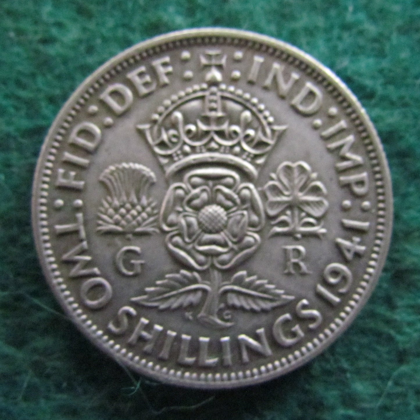 GB British UK English 1941 2 Shilling King George VI Coin