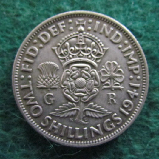 GB British UK English 1941 2 Shilling King George VI Coin
