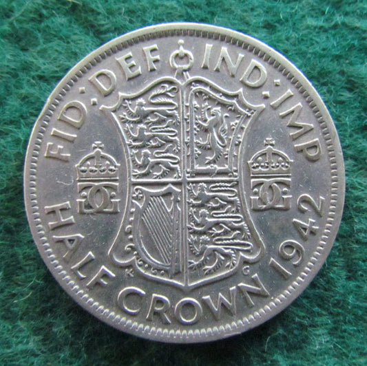 GB British UK English 1942 Half Crown King George VI Coin