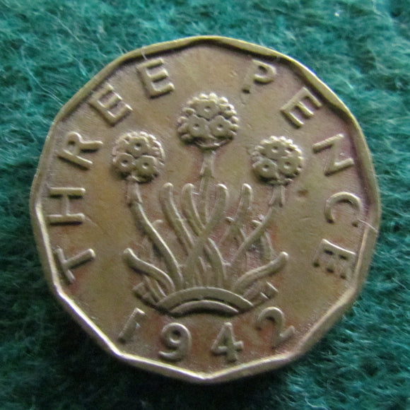 GB British UK English 1942 Threepence King George VI Coin