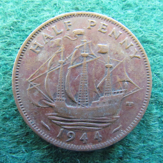 GB British UK English 1944 Half Penny King George VI Coin