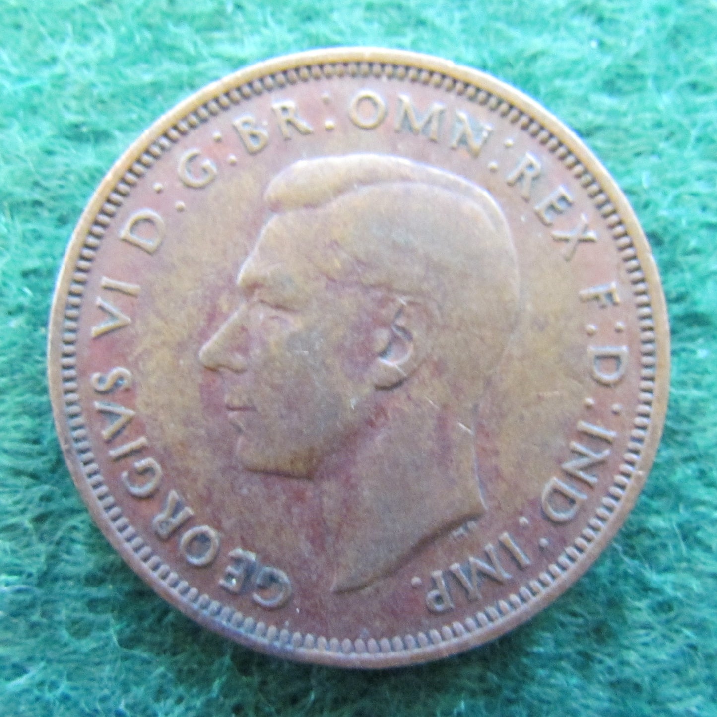 GB British UK English 1944 Half Penny King George VI Coin