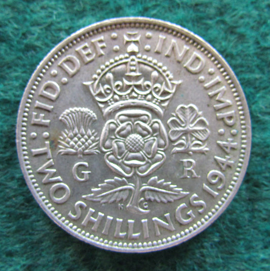 GB British UK English 1944 2 Shilling King George VI Coin
