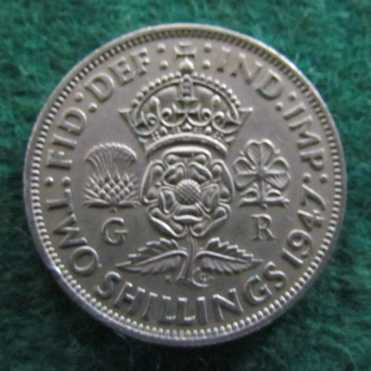 GB British UK English 1947 2 Shilling King George VI Coin