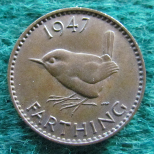GB British UK English 1947 Farthing King George VI Coin