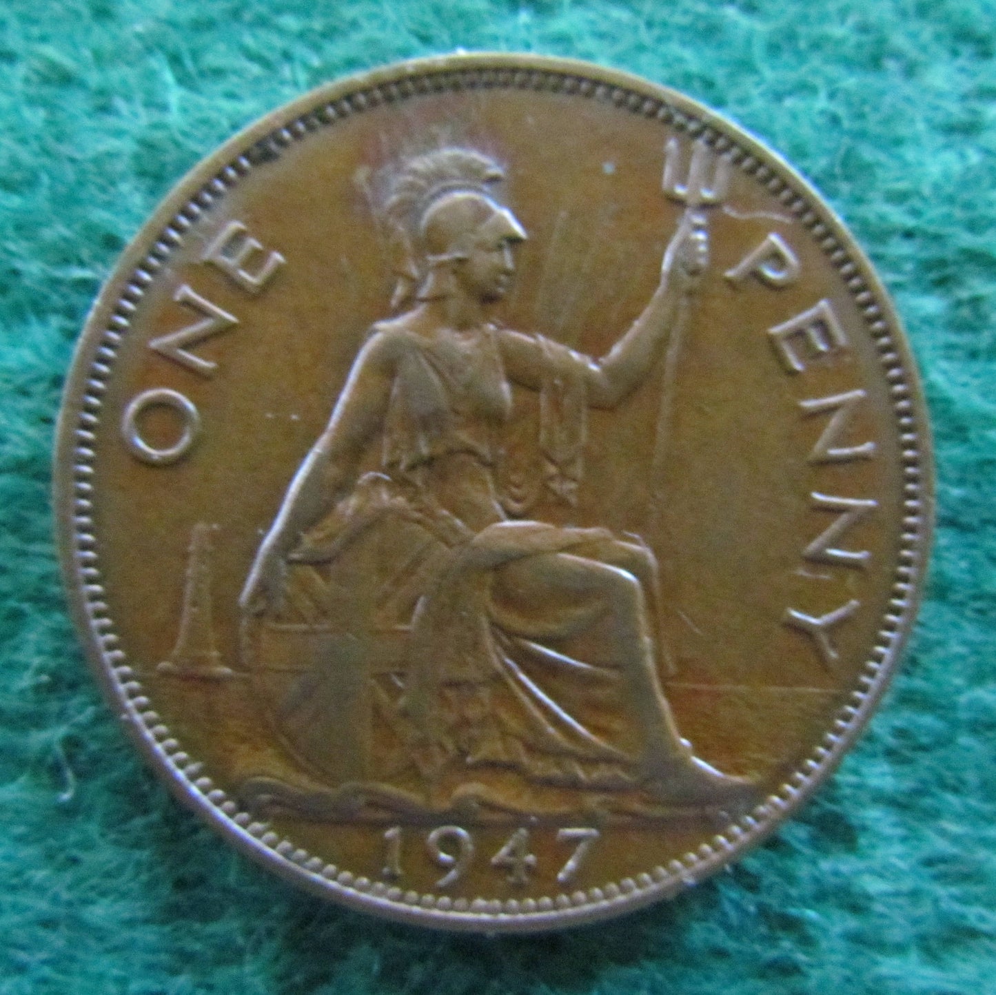 GB British UK English 1947 Penny King George VI Coin