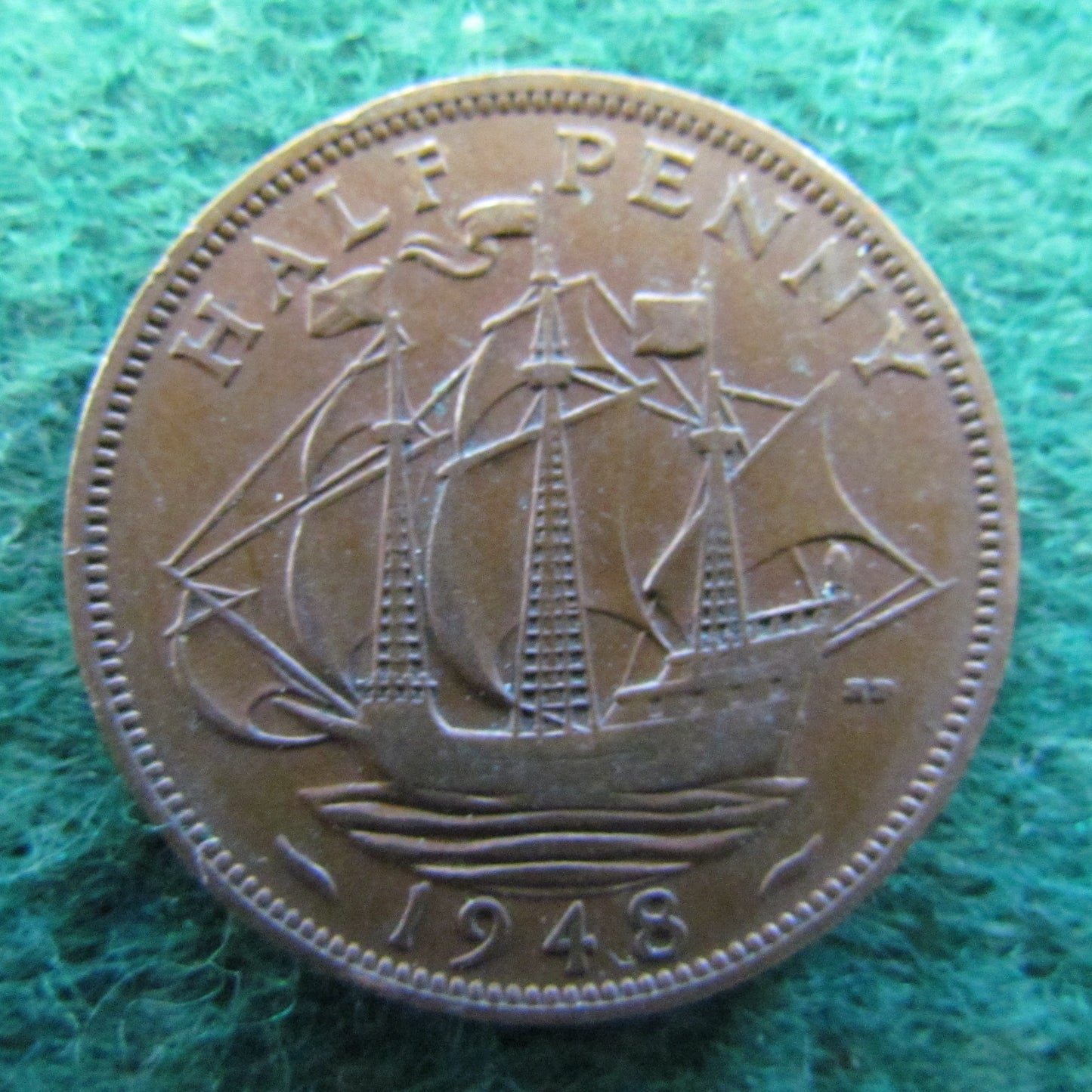 GB British UK English 1948 Half Penny King George VI Coin