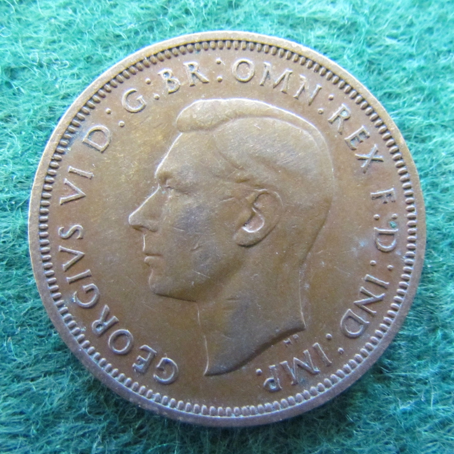 GB British UK English 1948 Half Penny King George VI Coin