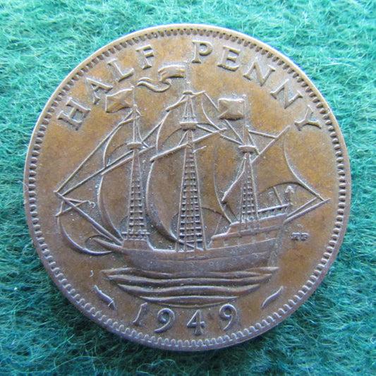GB British UK English 1949 Half Penny King George VI Coin