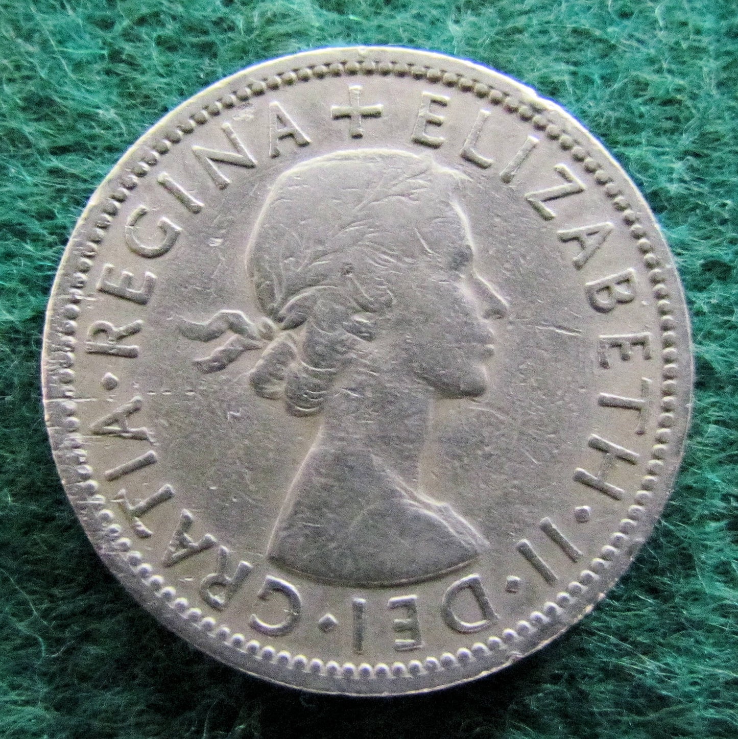 GB British UK English 1956 2 Shilling Queen Elizabeth II Coin