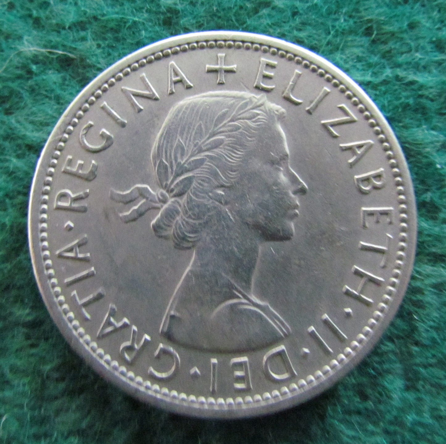 GB British UK English 1956 Half Crown Queen Elizabeth II Coin