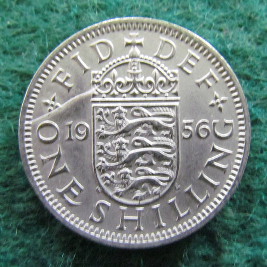 GB British UK English 1956 1 Shilling Queen Elizabeth II Coin