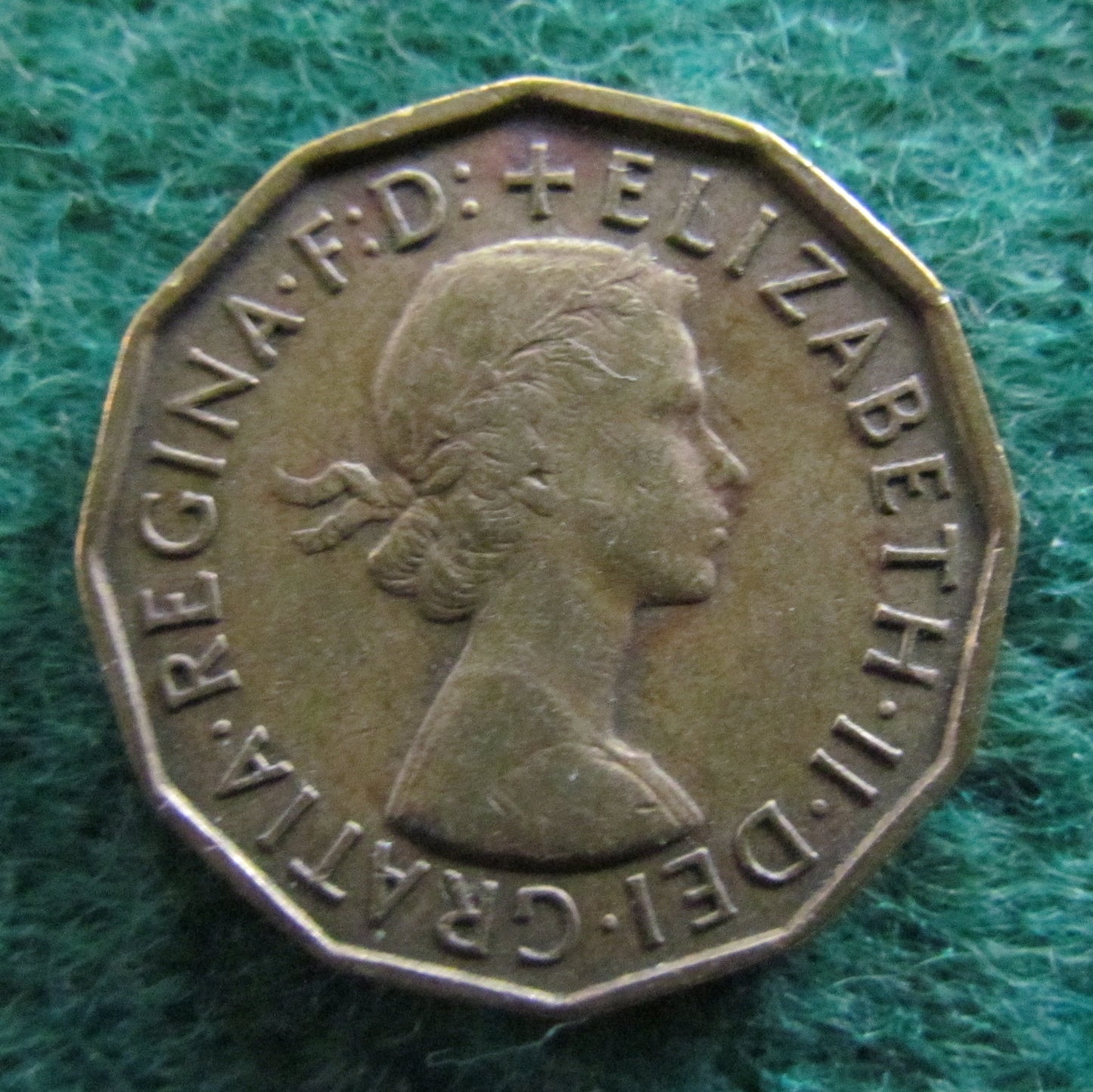 GB British UK English 1958 Threepence Queen Elizabeth II Coin