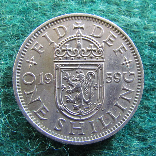 GB British UK English 1959 1 Shilling Queen Elizabeth II Coin