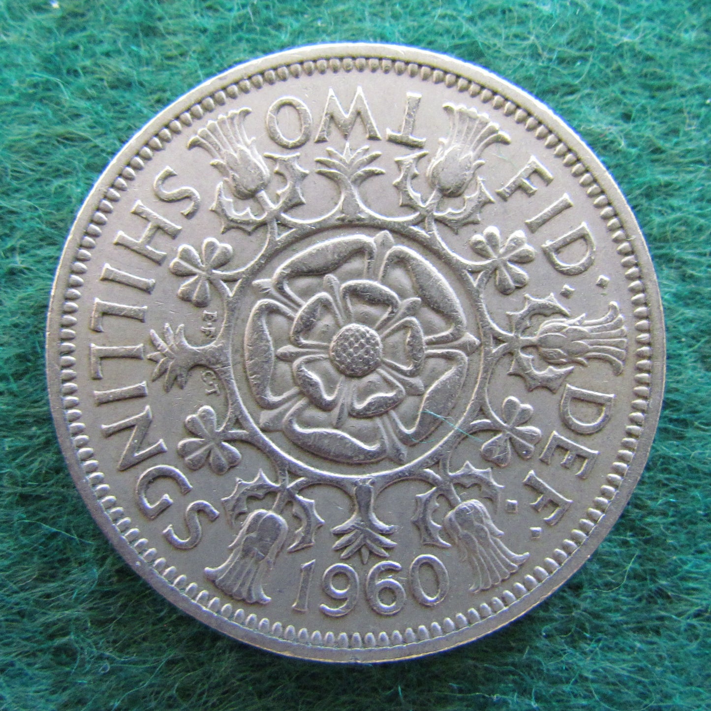 GB British UK English 1960 2 Shilling Queen Elizabeth II Coin