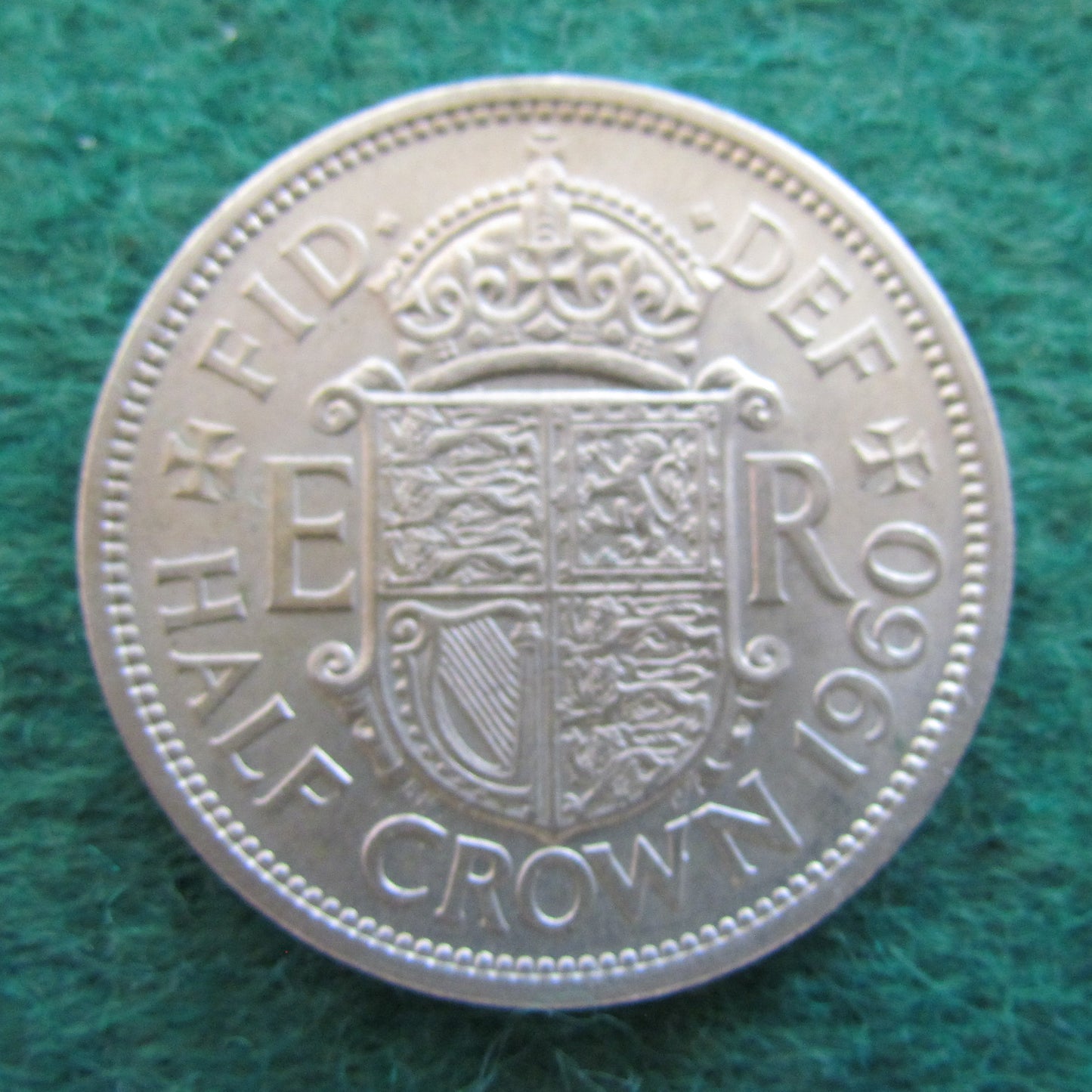 GB British UK English 1960 Half Crown Queen Elizabeth II Coin