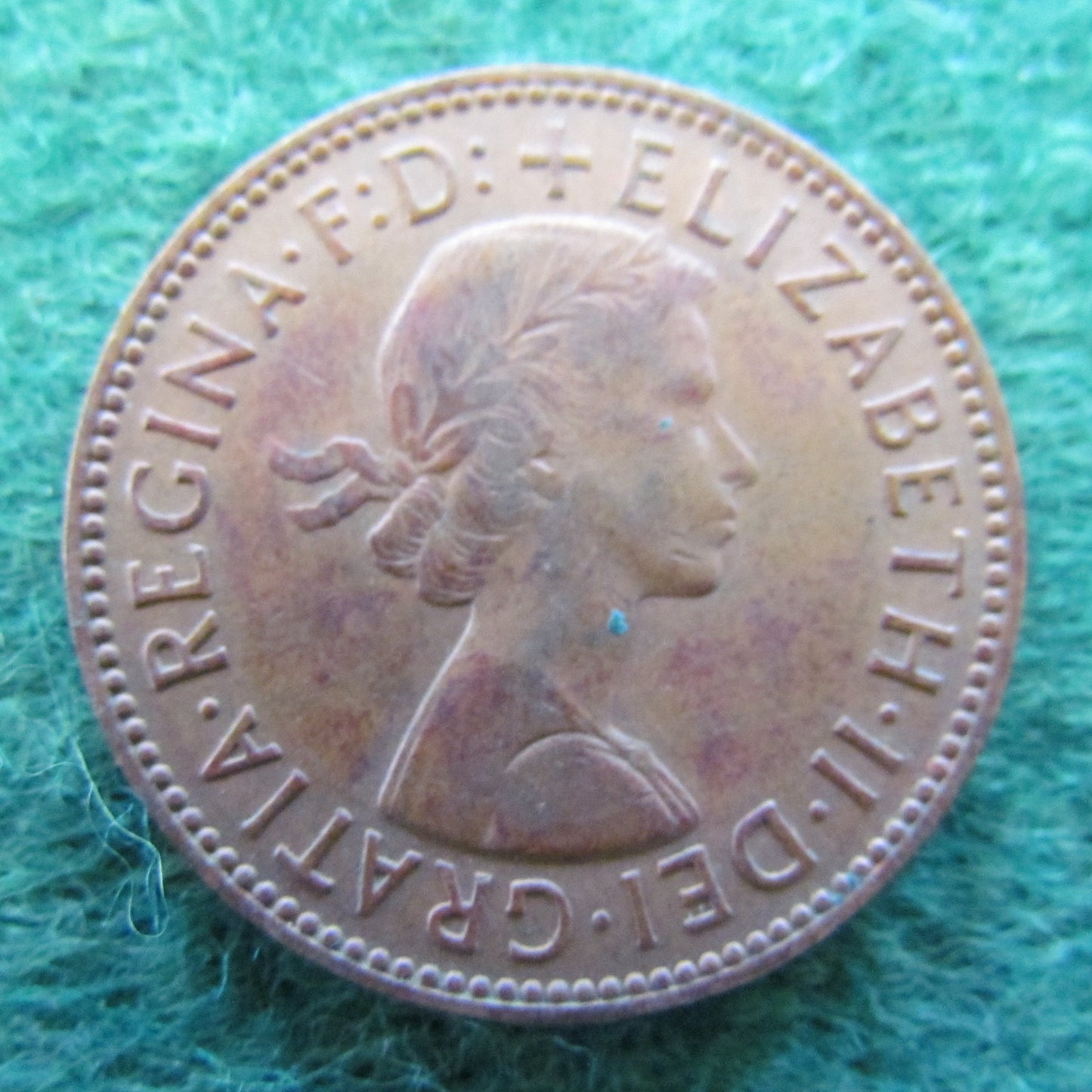 GB British UK English 1960 Half Penny Queen Elizabeth II Coin