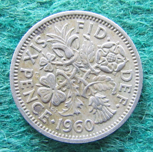 GB British UK English 1960 Sixpence Queen Elizabeth Coin - Circulated