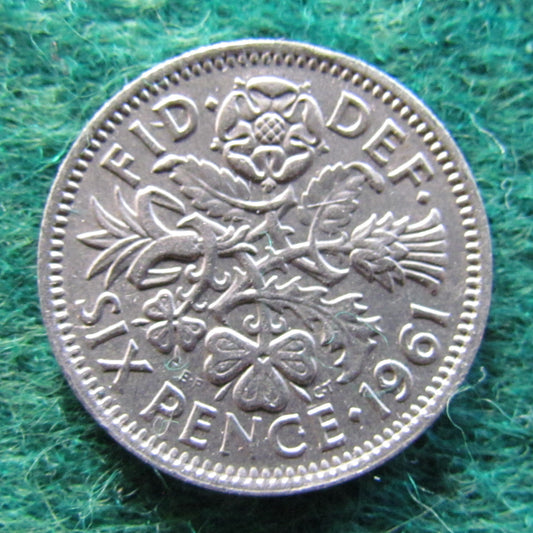 GB British UK English 1961 Sixpence Queen Elizabeth Coin - Circulated