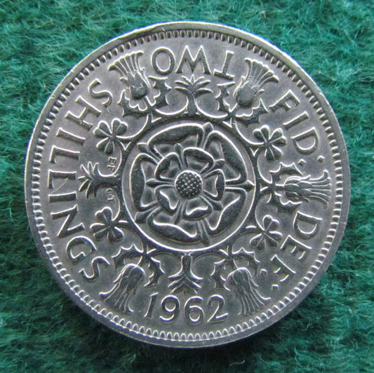 GB British UK English 1962 2 Shilling Queen Elizabeth II Coin