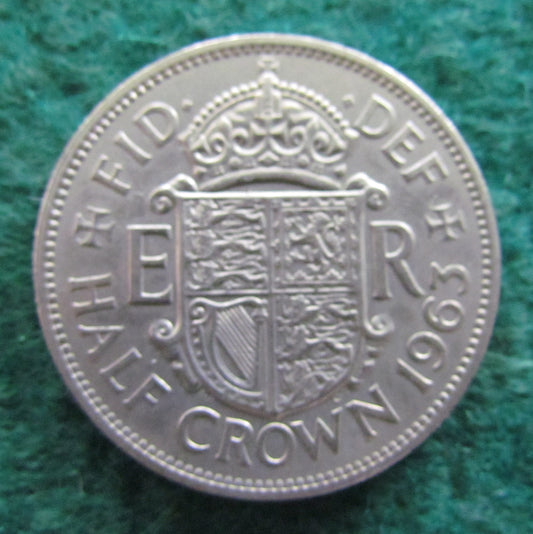 GB British UK English 1963 Half Crown Queen Elizabeth II Coin