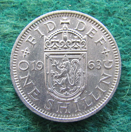 GB British UK English 1963 Shilling Queen Elizabeth II Coin