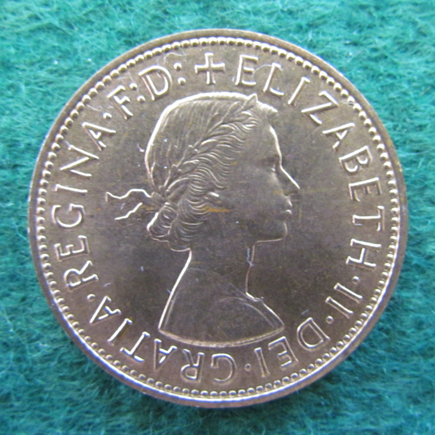 GB British UK English 1964 Penny Queen Elizabeth II Coin