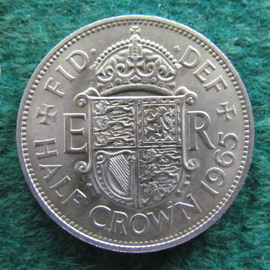 GB British UK English 1965 Half Crown Queen Elizabeth II Coin