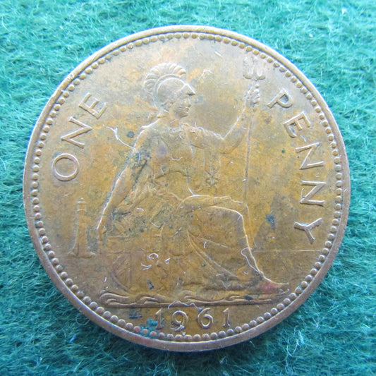 GB British UK English 1967 Penny Queen Elizabeth II Coin