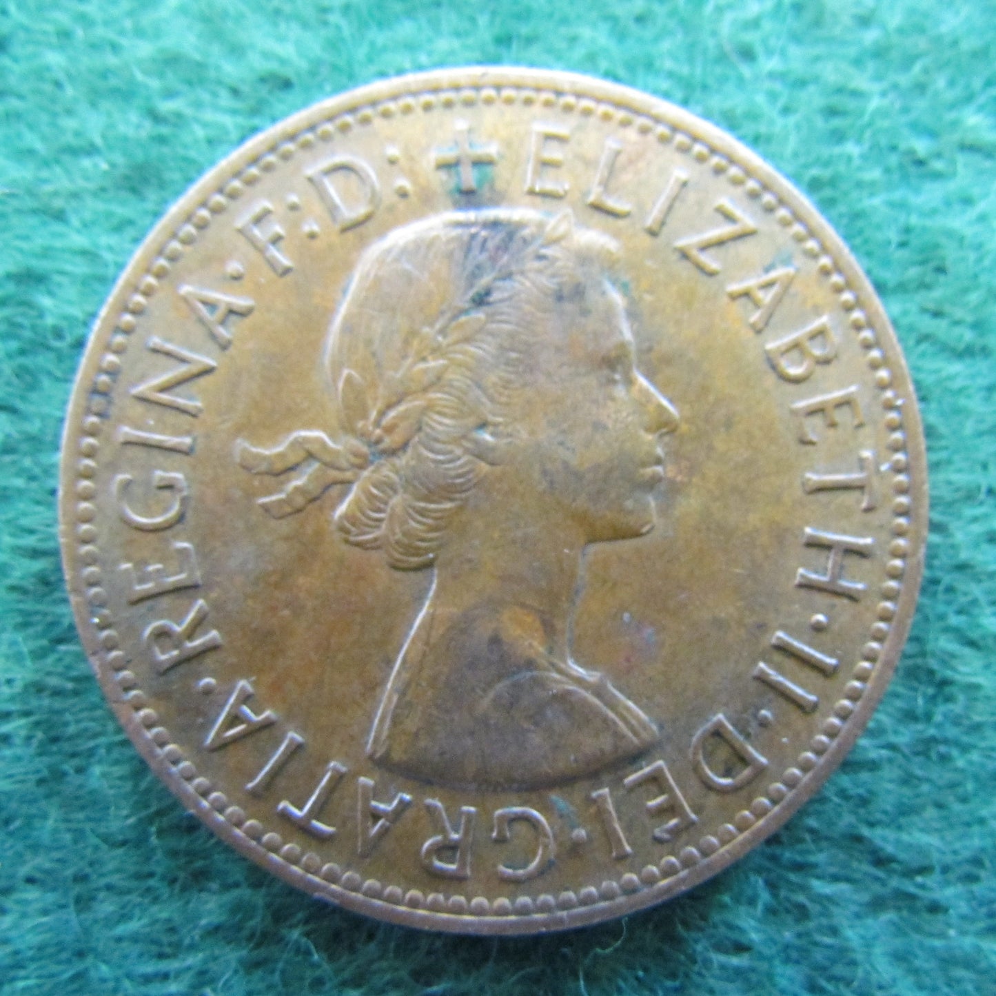 GB British UK English 1967 Penny Queen Elizabeth II Coin