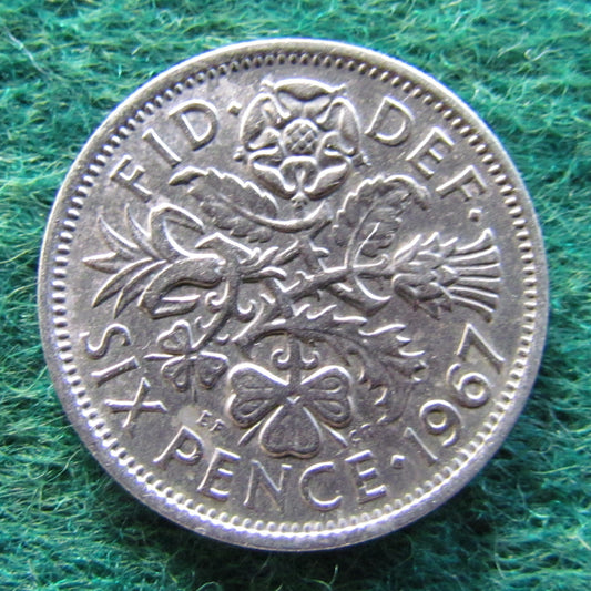 GB British UK English 1967 Sixpence Queen Elizabeth Coin - Circulated