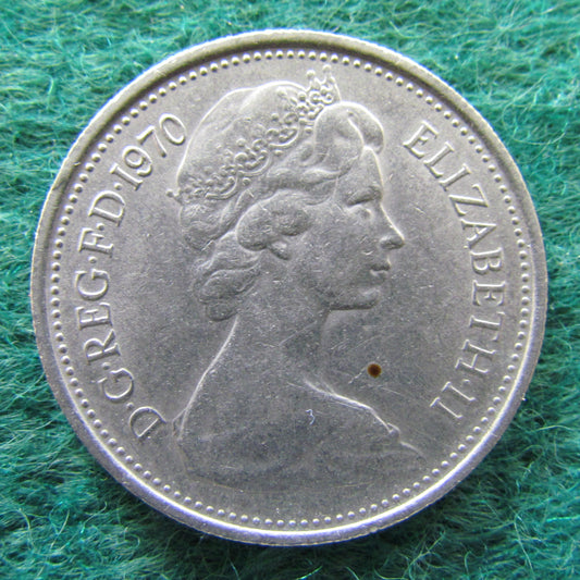 GB British UK English 1970 5 New Pence Queen Elizabeth II Coin