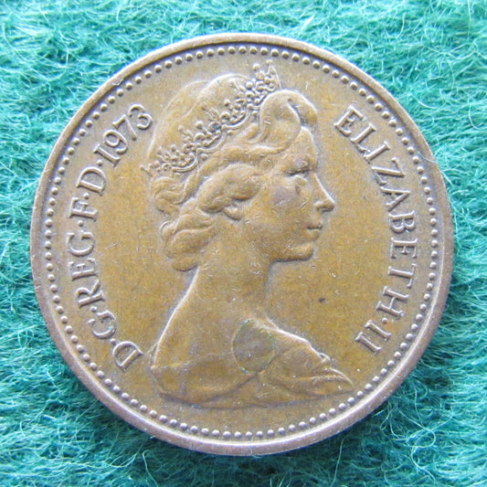 GB British UK English 1973 1 New Penny Queen Elizabeth II Coin