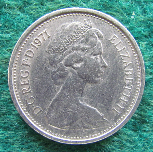 GB British UK English 1971 5 New Pence Queen Elizabeth II Coin - Circulated