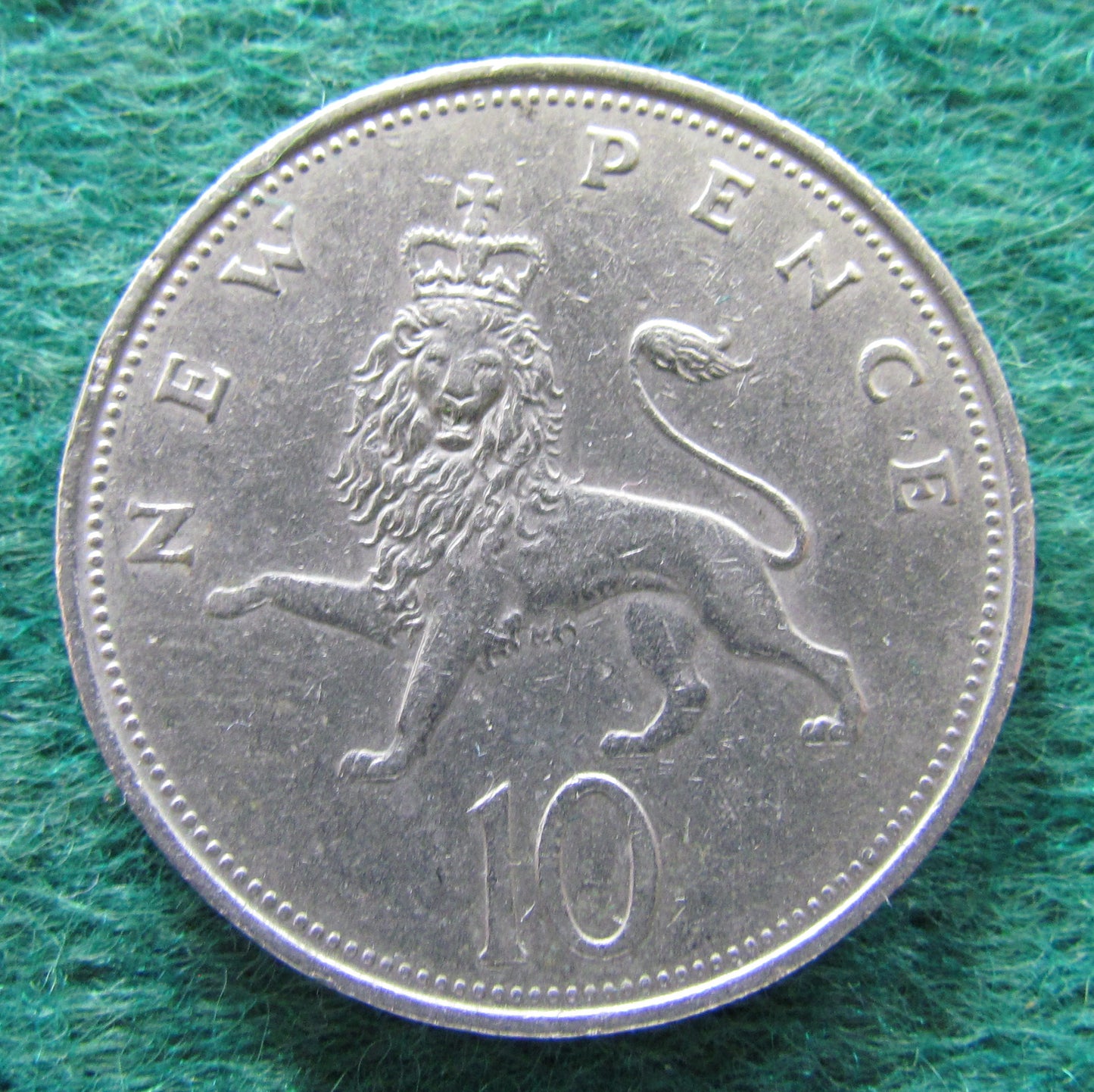 GB British UK English 1973 10 New Pence Queen Elizabeth II Coin - ERROR