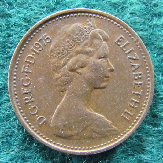 GB British UK English 1975 1 New Penny Queen Elizabeth II Coin