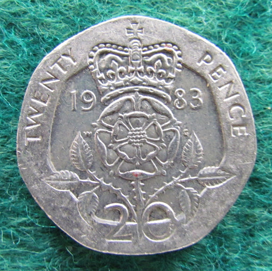 GB British UK English 1983 20 New Pence Queen Elizabeth II Coin - Circulated