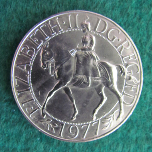 GB British UK English 1977 Silver Jubilee Commemorative Crown Queen Elizabeth II Coin